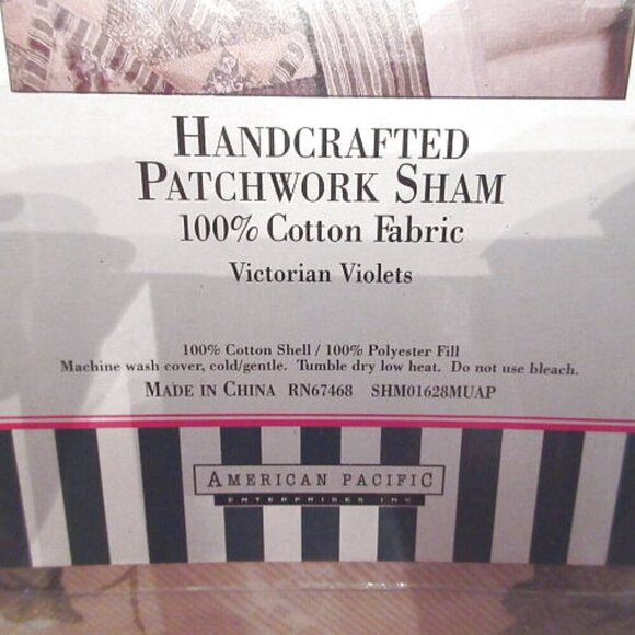 Waverly Victorian Violets Quilted Patchwork Pillow Shams Standard Set Of 2 NEW - Picture 5 of 10